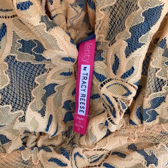 Anthropologie dress, yellow with blue under slip, size 0 - Picture 2 of 3